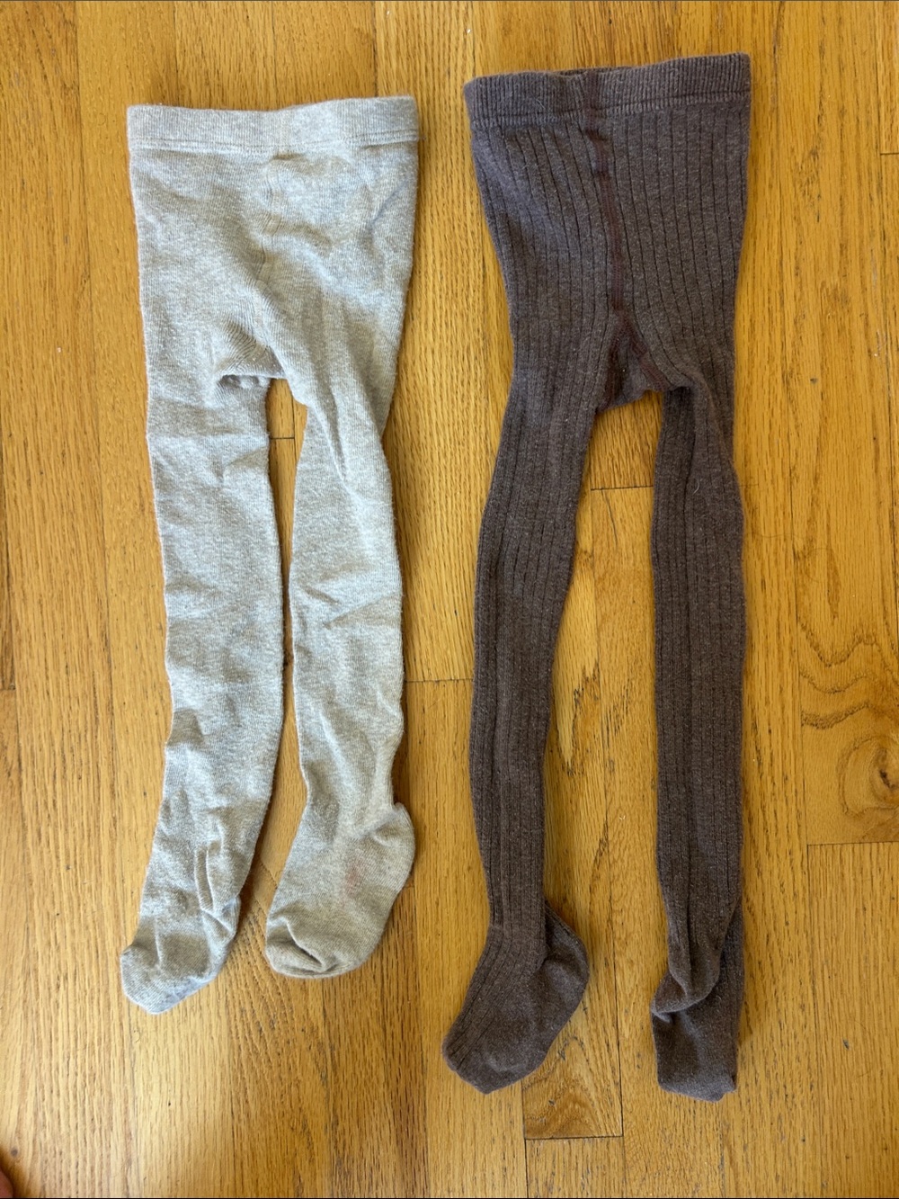 Lot 2 Zara Kids' Tights in Oatmeal and Brown